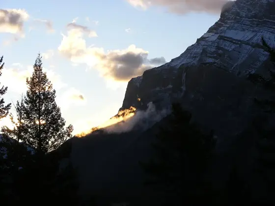 Mount Rundle seen from Tunnel Mountain Road, the campground access road.