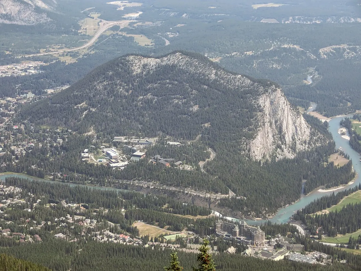 Tunnel Mountain above the Banff Centre, close to the campground.