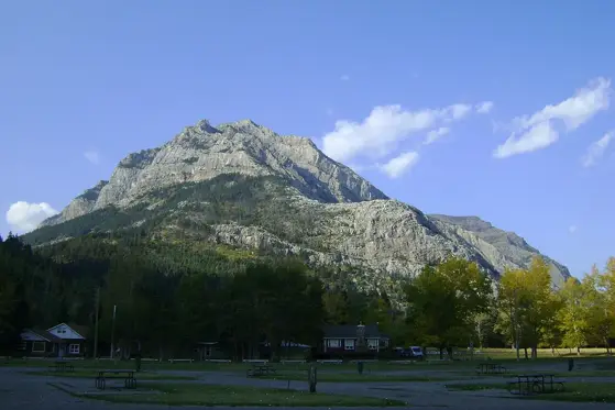 Mount Crandell seen from Waterton Townsite Campground.
