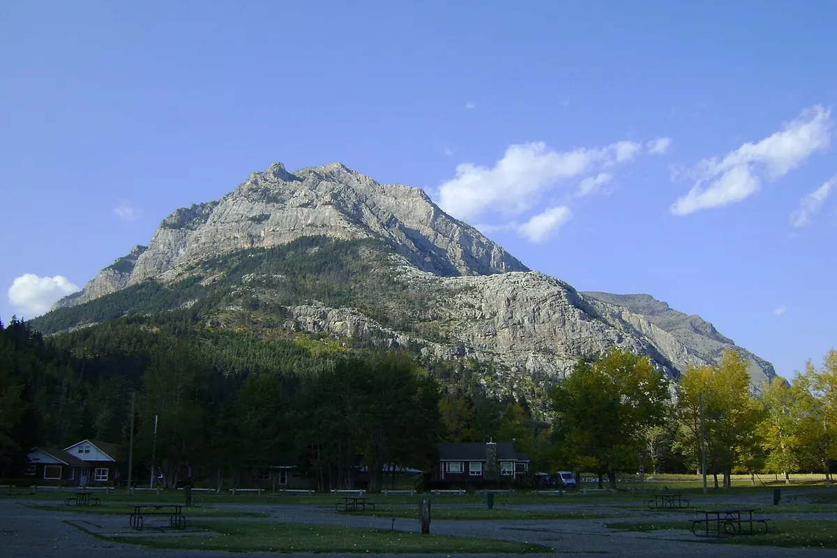 Mount Crandell seen from Waterton Townsite Campground.